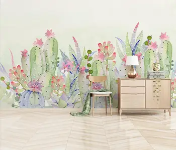 papel de parede Užsakymą tapetai, freskos paprasta ranka-dažytos American pastoral kaktusas kambarį, TV foną sienos