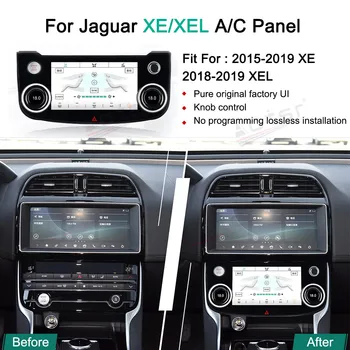 AC Skydelis Jaguar XE XF XEL F-Tempas 2016 - 2019 Klimato Valdybos AC Skydelis LCD Jutiklinis Ekranas Automobilio Oro Kontrolės Būklės
