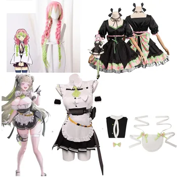 Kanroji Mitsuri Cosplay Kostiumų Anime Demon Slayer Gothic Lolita Dress Fantasia Moterų Halloween Carnival Šalies Kostiumas Kambarinės Kostiumas