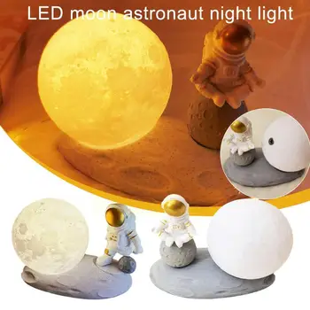 LED Mėnulis Astronautas Naktį Žibintai Astronautas Krištolo Rutulį Lempos Galia Šviesos Naktį Vaikas Dovana Kalėdų Naktiniai USB Šviesos Naktį S3M7