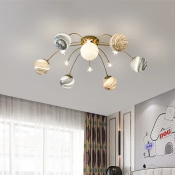Nordic star lubų šviesos diodų (Led) stiklo kamuolys lubų šviesos Kūrybinės virtuvės Kambarį Geležies E27 Vaikų, Miegamojo, vaikų Liustra