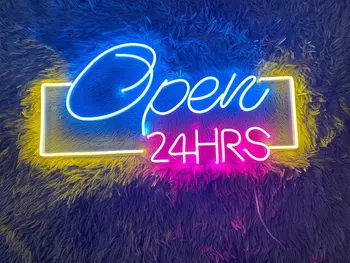 Open 24 VAL Neoninis Ženklas, Kviečiame Pasirašyti Už Verslo Bar Pub Dekoro, Custom Led Ženklas, Atviras LED Žibintai , Modernus, Atviras Prisijungti
