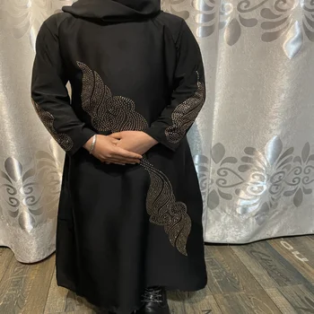 Ramadanas Eid Hijab Abaja Mergaitės Duobute ilgomis Rankovėmis Kaftan Islamo Musulmonų Drabužiai Caftan Marocain Ilgas Chalatas, Suknelės su Skara