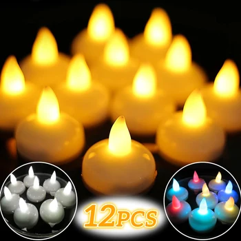 LED Plūduriuojančių Žvakių Šviesoje Baterija Flameless Žvakės Vandeniui Plūduriuoti ant Vandens Tealights Kalėdų Vestuves Dekoras