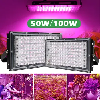 100W LED Full spectrum Augti Šviesos Fito Lempos AC220V Phytolamp efektą Sukeliančių Hydroponic Augalų Daigų Kambarinė Gėlė Auga Žibintai
