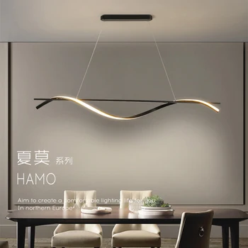 Šviestuvo dizaineris valgomasis lempos Šiaurės minimalistinio žodis juostos lempos office lempos, modernus minimalistinio valgomojo stalo lempa