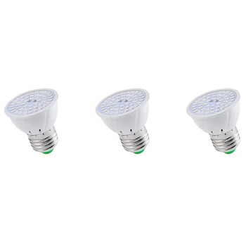 3X E27 80 Led Augalų Auga Lempa LED Full spectrum Augimo Lemputes, Gėlių Daigų Fito Lempa Hydroponic Augalai