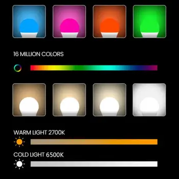 CORUI WIFI Smart Lemputė E27 RGB C+W LED Lempos, Alexa, Google Namų Balso Kontrolės 9W Pritemdomi Lemputes Dirbti Su Cozylife