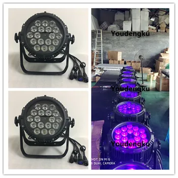 4pcs etape LED par ip65 18x18W RGBWA UV 6 in1 par 64 LED lauko vandeniui par plauti šviesos