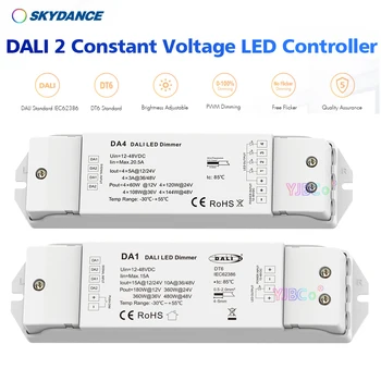 Dali LED Dimmer, 12V 24V DT6 Nuolatinės Įtampos Dimmming Vairuotojo Vienos spalvos LED Juostelės Šviesos 1CH arba 4 Kanalų Reguliatorius Reguliatoriai
