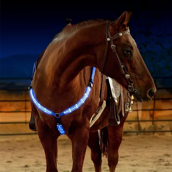 Arklių Įranga Breastplate Nailono LED Naktį Mirksi Šviesos Juosta Pajungti Lauko Sporto USB Mokestis Jojimo Papuošalai Diržas