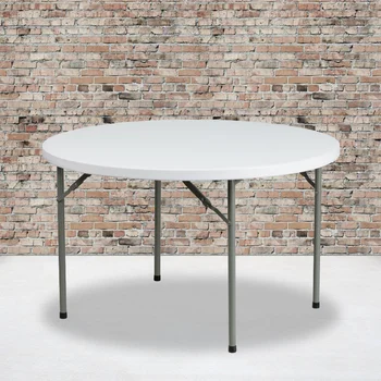 Flash Baldai 4-Pėdos Apvalios, Granito, Balto Plastiko Sudedamas Stalas stalas stalas kempingas lentelės lauko stalas