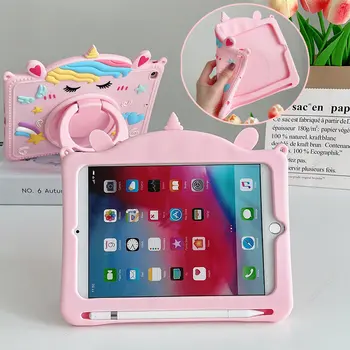 3D Vienaragis Atveju, iPad Oro 5-os Kartos 2022/ iPad Oro 4th Gen Vaikai funda iPad 7 8 9 Air1 9.7 2 5 6 iPad Air3 10.5