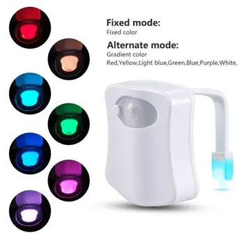 8 spalvų pažangi žmogaus kūno indukcijos judesio jutiklis, šviesos, atsparus vandeniui apačioje tualetas LED šviesos lempa, WC, vonios kambarys nakties šviesos