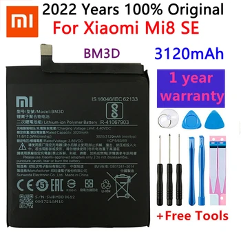 Xiao Mi Originalios Telefonų Baterijos BM3D 3120mAh Už Xiaomi Mi 8 SE Aukštos Kokybės Pakaitinis Akumuliatorius Mažmeninio Paketo Nemokamai Įrankiai