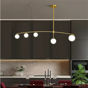Šiuolaikinės kaustytomis geležies liustra minimalistinio aukso/juoda geležies liustra burbuliukai Šiaurės patalpų baras, virtuvė, restoranas sala šviesos