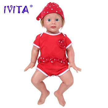 IVITA WG1518RH 50cm 4960g 100% Originalus Silikoninis Reborn Baby Lėlės Realus Akis Tikroviška Vaikams Žaislai Vaikams Kalėdų Dovana