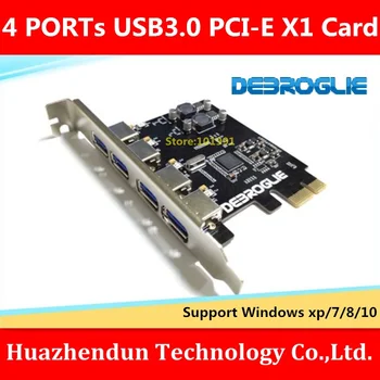 DEBROGLIE SuperSpeed 4Port USB 3.0 Išplėtimo Plokštę PCI Express Paramos KOMPIUTERYJE Nėra Išorinio Maitinimo Aukštos Kokybės