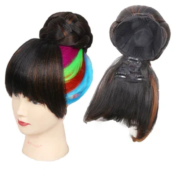 Sintetinių Plaukų kirpčiukai Pratęsimo Įrašą Plaukų Bun Chignon Hairpiece Moterų Raišteliu plaukai surišti į uodegą Aukštyn ar Plaukų Aksesuarai