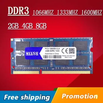 MLLSE DDR3 4GB 8GB 2GB 1066 1333 1600 1066mhz 1333mhz 1 600mhz SODIMM DDR3 4GB DDR3L Atminties Ram Memoria Laptop Notebook