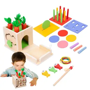 Morkų Derliaus Žaidimas Montessori Žvejybos, Žūklės Širdys Žaislas KAMIENINIŲ Mokymosi Žaislas Berniukams, Mergaitėms Mediniai Montessori Žaislai