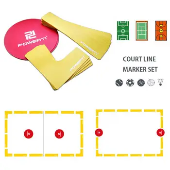 18Pcs Teismas Linijos Žymeklis Kit Anti-slydimo Sporto Žemės Teismo Maker Linijos Teniso Badmintono Pickleball Futbolo Judrumas Mokymo