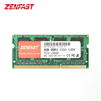 ZENFAST 4GB DDR3 8GB 1333Mhz 1 600mhz SO-DIMM 1.35 V Nešiojamojo kompiuterio RAM 204Pin Nešiojamas Atminties Sodimm