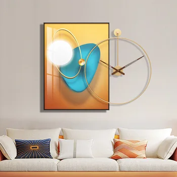 Aukso Didelis Sieninis Laikrodis Modernaus Dizaino Metalinės Sienos Laikrodžiai, Namų Dekoro Silent Laikrodžiai Šiaurės Kambarį Apdaila Reloj De Sumalti