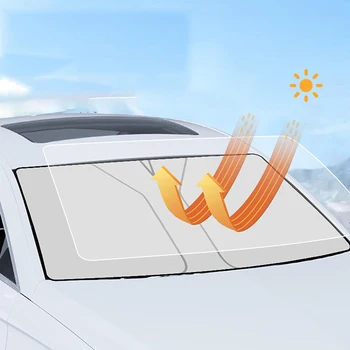 Automobilio priekinį Stiklą Saulės Pavėsyje, Blokuoja UV Spindulių, Saulės Skydelis Raštas, Sulankstomas skėtį nuo saulės Auto UV Apsauga Užuolaidų Optikos Reikmenys