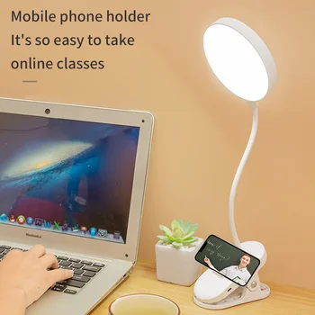 1pc Lentelė LED Stalo Lempa Touch Valdymas Reguliuojamas Ryškumas Su Telefono Laikikliu Lempa Namų Skaitymo Biurų Miegamieji