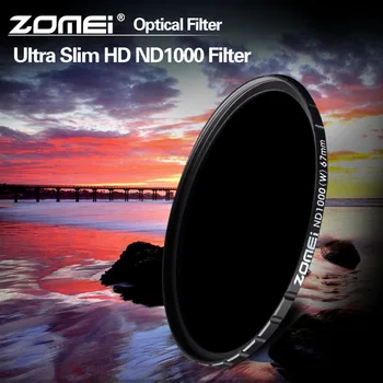 ZOMEI 72mm ND1000 PRO HD ND Filtrą Slim 18 Sluoksniai Multi-coated 10-stop/3.0 Neutralaus Tankio Pilka Objektyvas, Filtras, Canon Nikon Sony