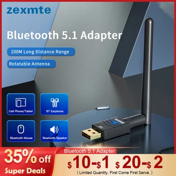 Zexmte 5.1 USB Bluetooth Adapteris, skirtas PC Garsiakalbis Pelės Muzikos Garso Imtuvas, Siųstuvas, 