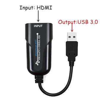 Video Capture Card USB 3.0 HDMI Suderinamus Video Grabber Diktofonas Langelį PS4 Žaidimas DVD HD Kamera, Įrašo Transliacija