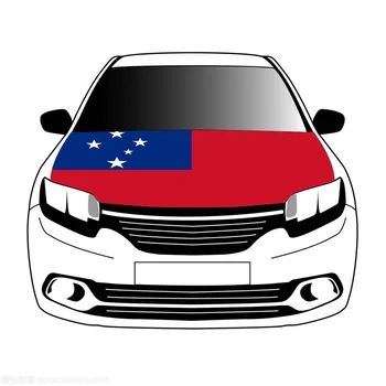 Samoa vėliavėles automobilio Kapoto dangtis 3.3x5ft/5x7ft 100%poliesteris Pažangių sublimacijos spausdinimo automobilių padengti vėliavos+trikampio užtrauktuku