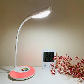 Lempa LED Stalo Lempa Lanksčia Gooseneck Touch Control Stalo Lempa 5W 3 Rūšių Akių Priežiūros RGB Naktinės Šviesos Miegamojo, Biuro