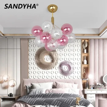 SANDYHA kristalų lampara salonas dizaino luxe liustra už kambarį lamparas colgantes para techo lempa led šviesos miegamasis kambarys