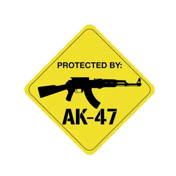Naujas Saugomas AK47 Pistoletu Automobilių Lipdukai Bamperis Galinis Stiklas Visureigius Aukštos kokybės Decal Auto Išorės Apdailos PVC14*14cm